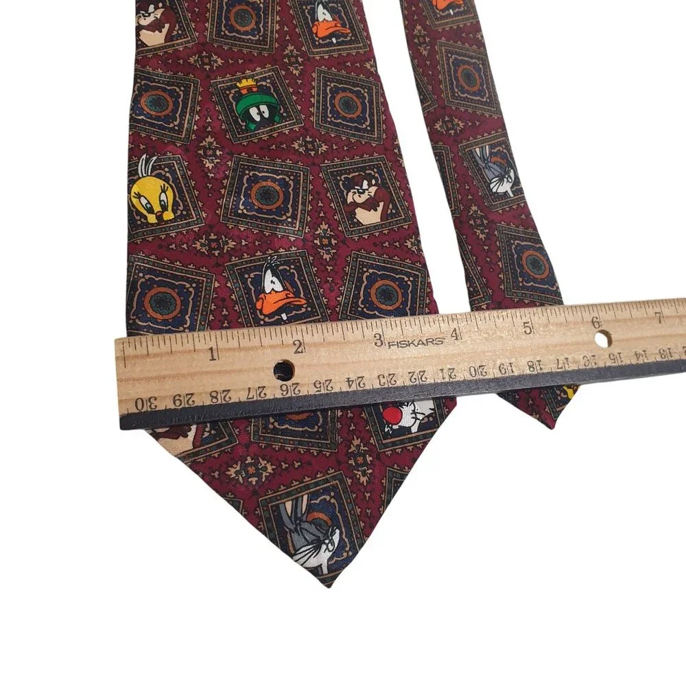 Looney Tunes Warner Bros Silk Tie Sylvester Marvin Daffy Tweety Cartoon Men Gift